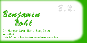 benjamin mohl business card